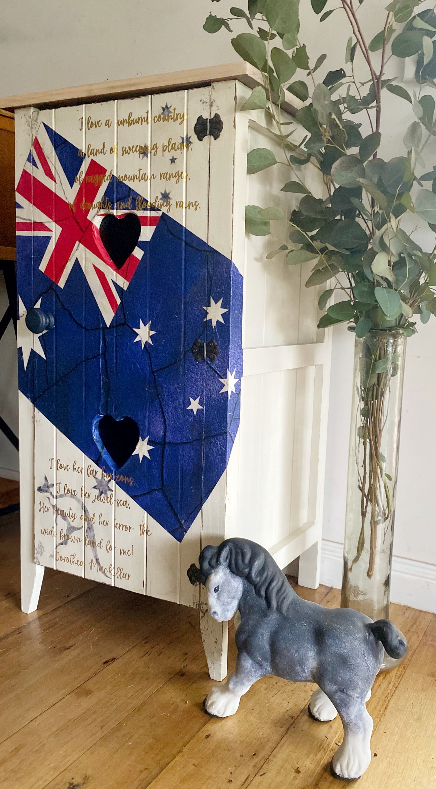 Cupboard with Aussie flag on