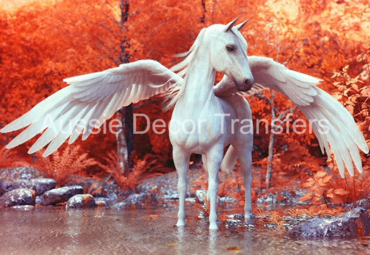 Pegasus in Autumn A2 Decoupage - Aussie Decor Transfers