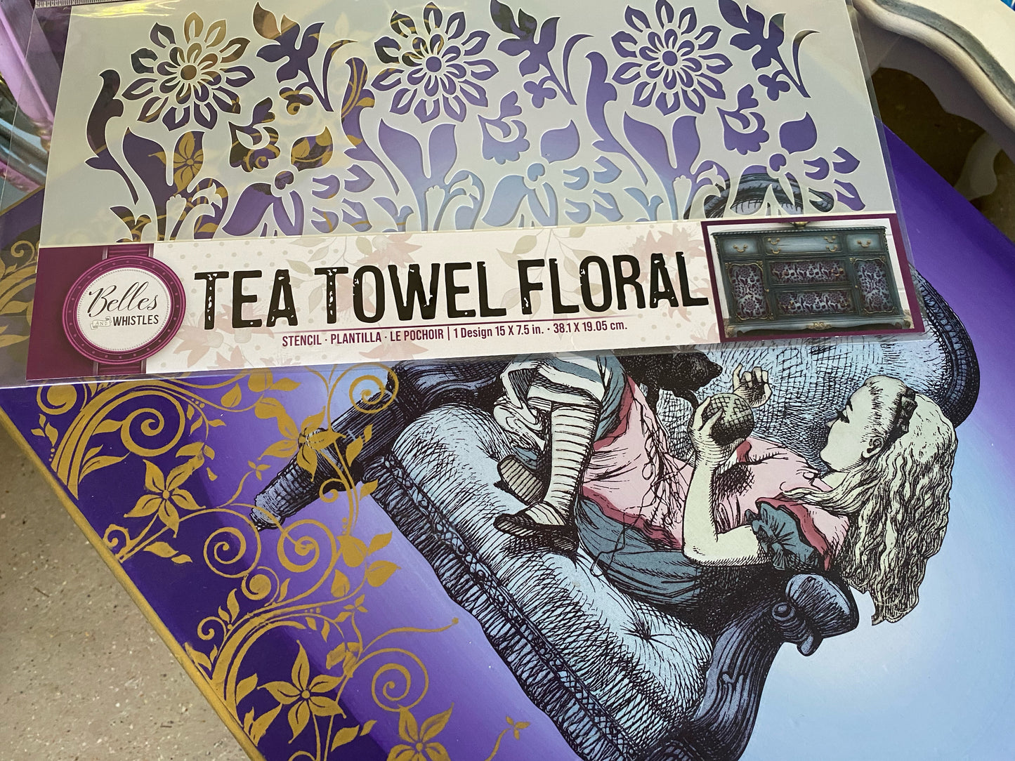 Tea Towel Floral Stencil - Dixie Belle