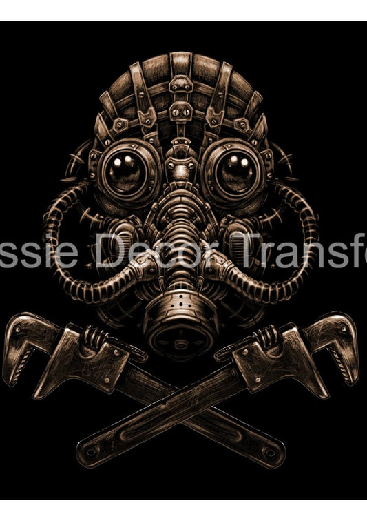 Steampunk Gas Mask A2 Decoupage print - Aussie Decor Transfers