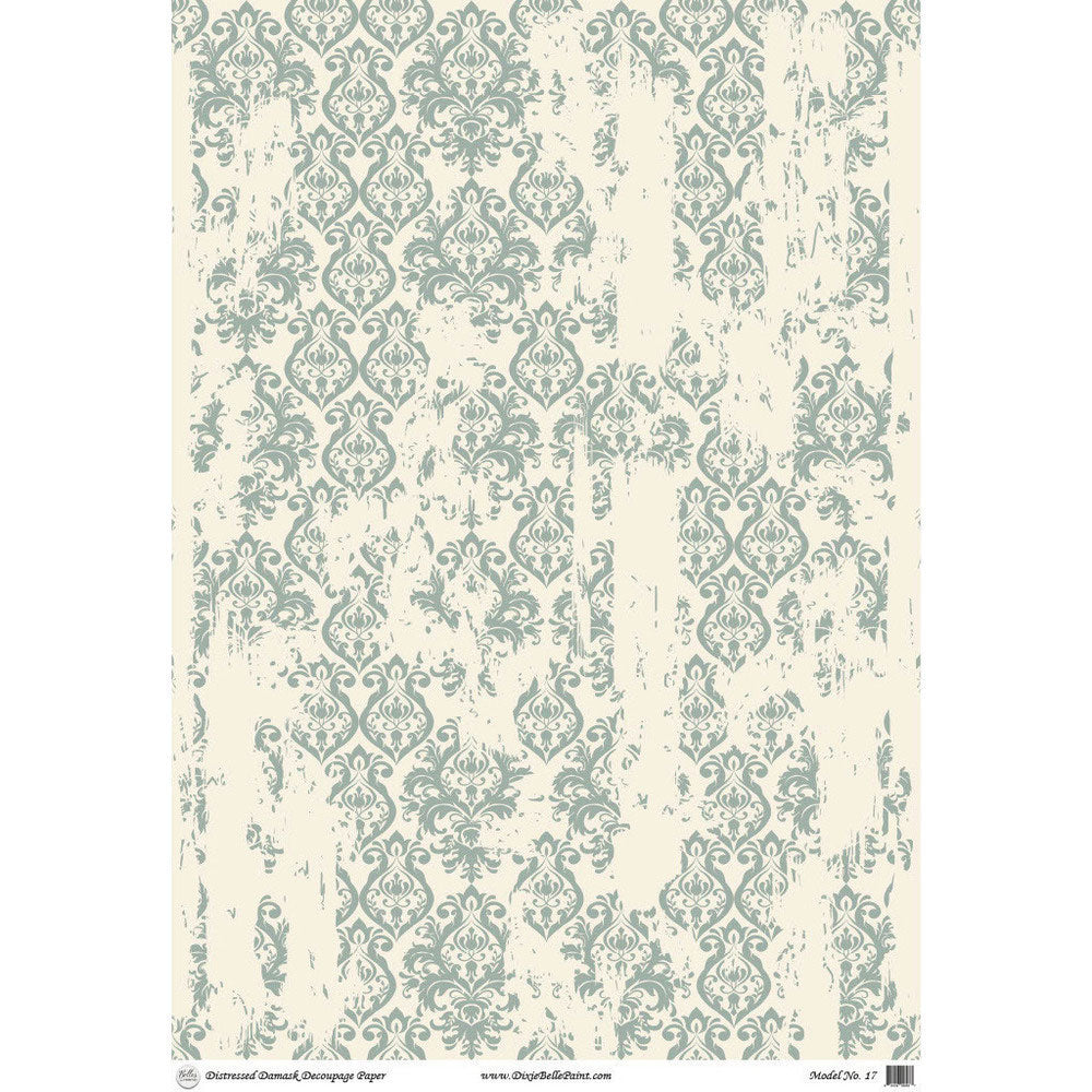 Distressed Damask Rice Paper - Belles & Whistles by Dixie Belle